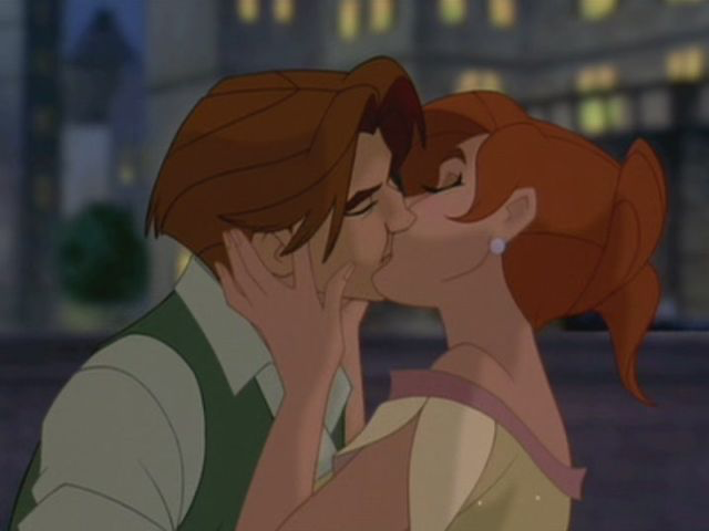 Dimitri e Anastasia se beijando