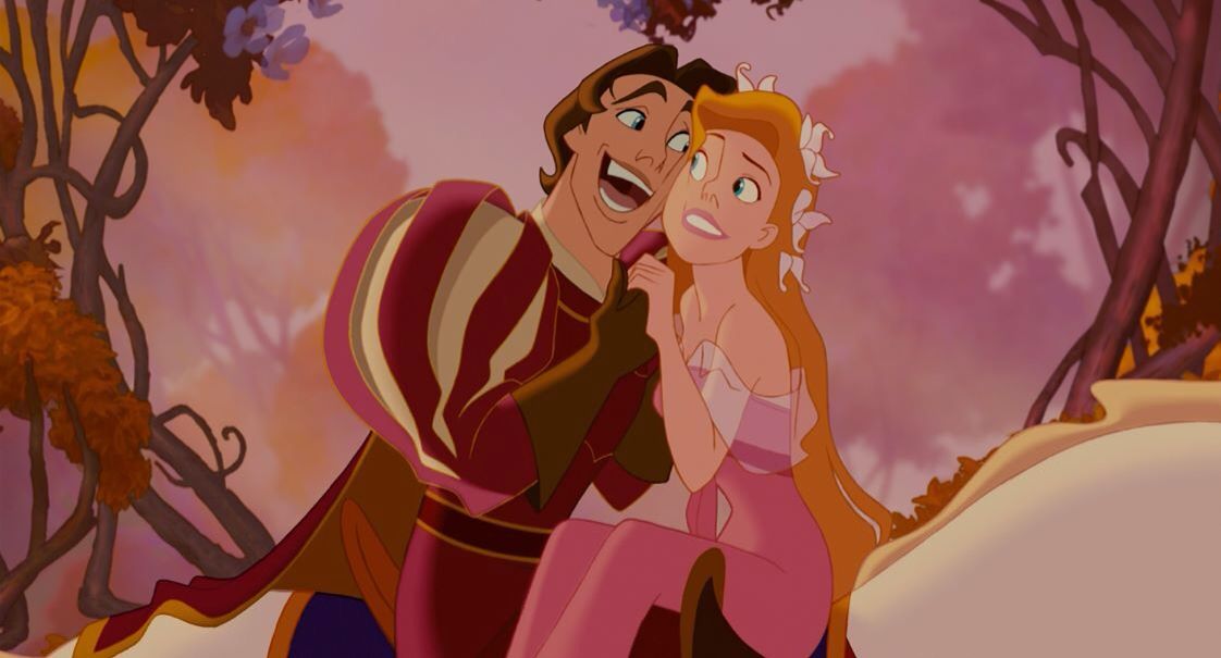 Giselle e Principe Edward em animação
