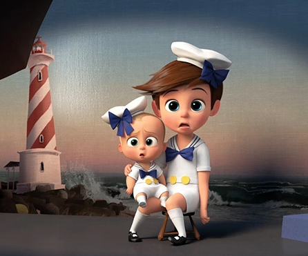 Theodore e Tim vestidos de marinheiro