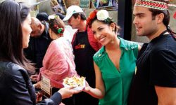 Giselle Itie vende tortillas em feira