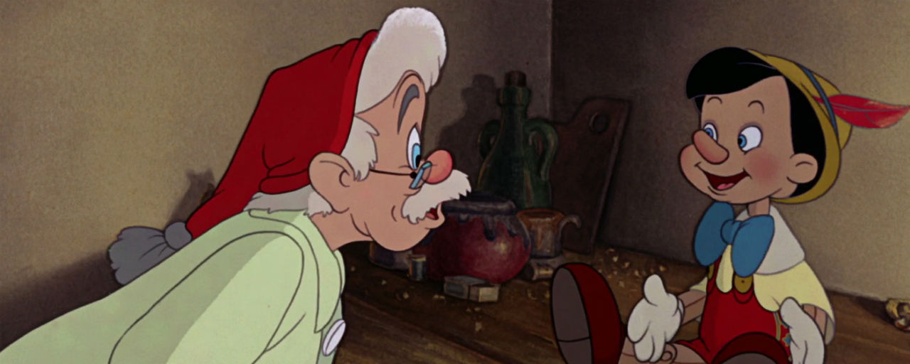 Geppetto descobrindo que Pinóquio criou vida