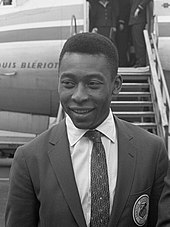 Pelé nos Países Baixos com o time do Santos, em outubro de 1962