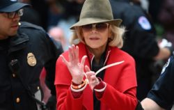 Jane Fonda detida em protesto conta o aquecimento global em 2019