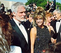 Jane Fonda e Ted Turner na cerimônia dos Prêmios Emmy, em 1992.