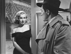 Marilyn durante o filme O Segredo das Joias (1950), uma de suas primeiras interpretações notada pelos críticos.