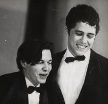 Tom Jobim e Chico Buarque no Festival Internacional da Canção (FIC), 1968.