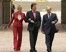 Heather e Paul McCartney com Vladimir Putin em 24 de maio de 2003.