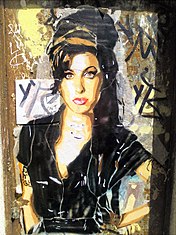Graffiti de Amy Winehouse fotografado em setembro de 2011, em Barcelona, na Espanha.
