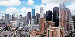 Visão panorâmica de Houston, Estados Unidos, cidade natal de Beyoncé.