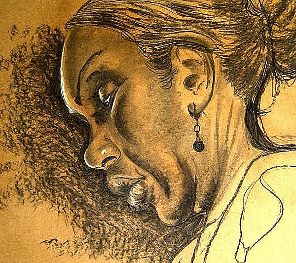 Desenho retratando maranhense Maria Firmina, escritora e a primeira mulher a passar em um concurso público imagoi