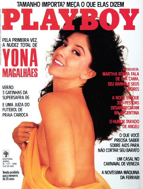 Capa de revista da playboy com a atriz Yoná imagoi
